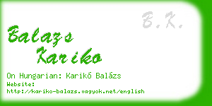 balazs kariko business card